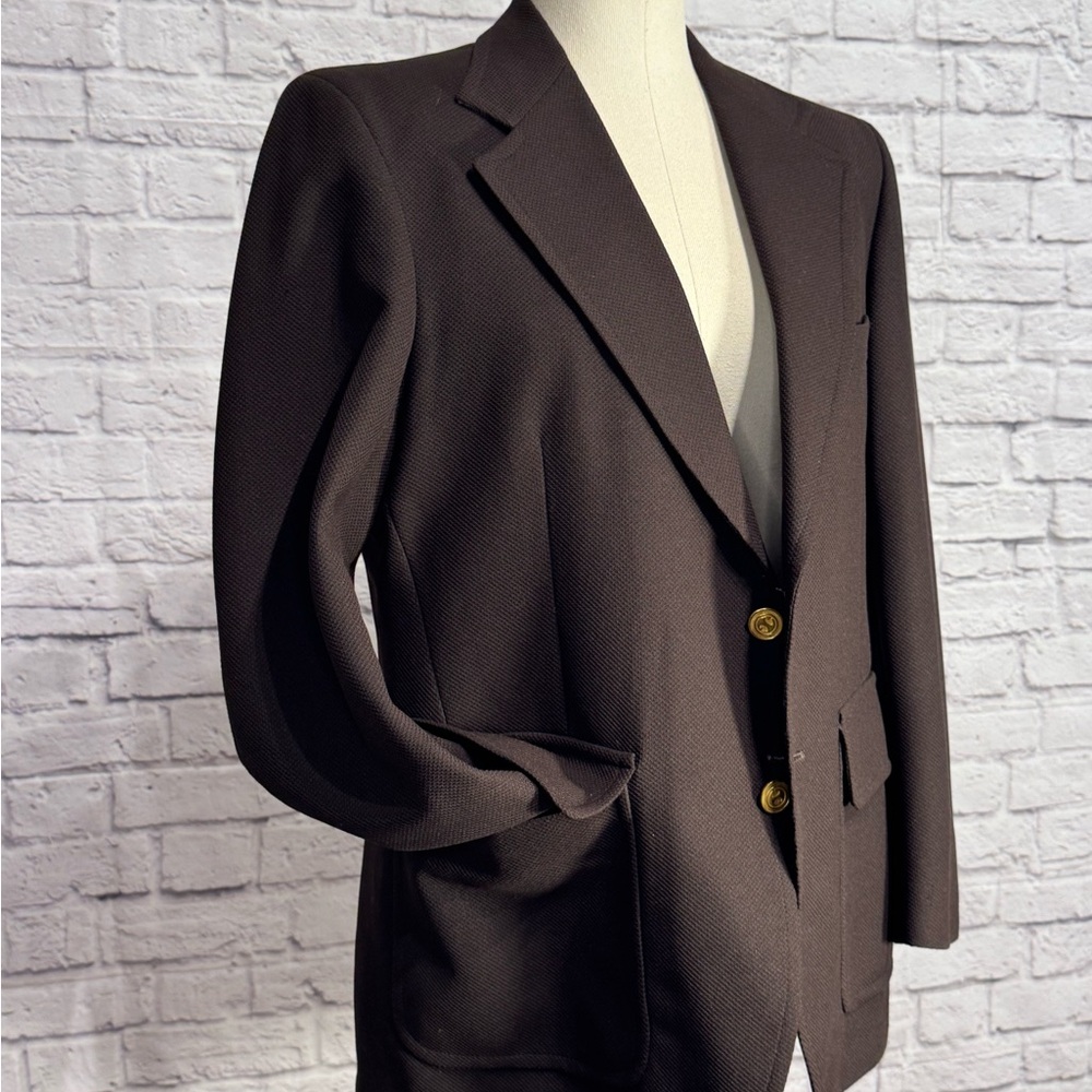 Unisex Brown Blazer with Gold Buttons